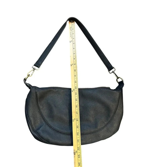 Anthropologie Urban Originals Black Leather Half Moon Crossbody Bag - Picture 7 of 7